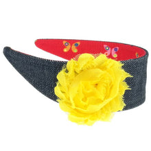 Laden Sie das Bild in den Galerie-Viewer, KINDERHAARREIFEN ROT SCHMETTERLINGE MIT BLUME